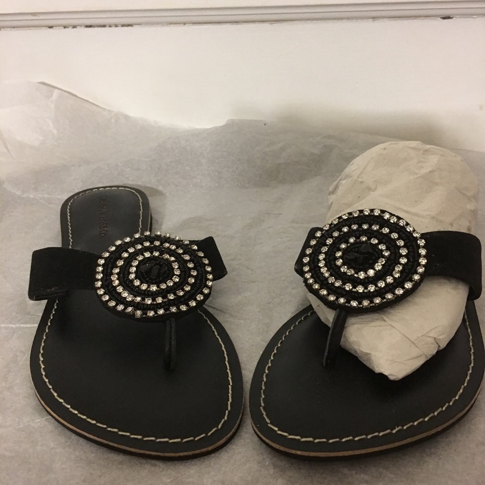 Cruise Wear & Co leather and rhinestones flip flop